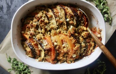 On Annie's Menu - Panko Baked Eggplant and Tomatoes