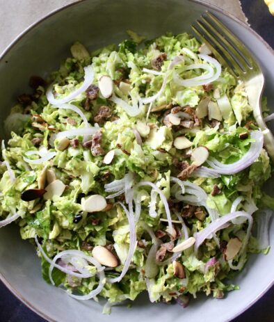 On Annie's Menu - Shaved Brussels and Date Salad