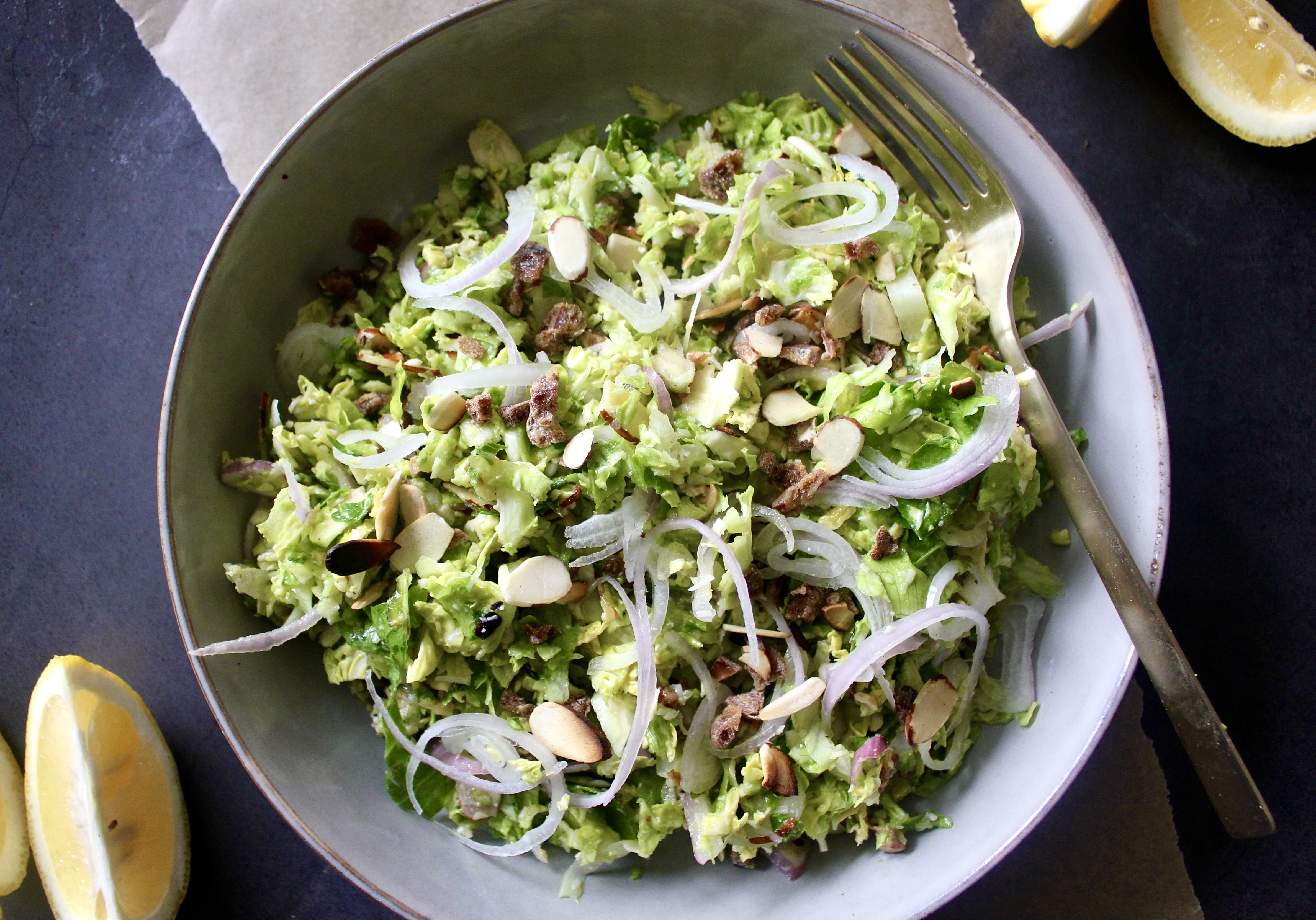 On Annie's Menu - Shaved Brussels and Date Salad