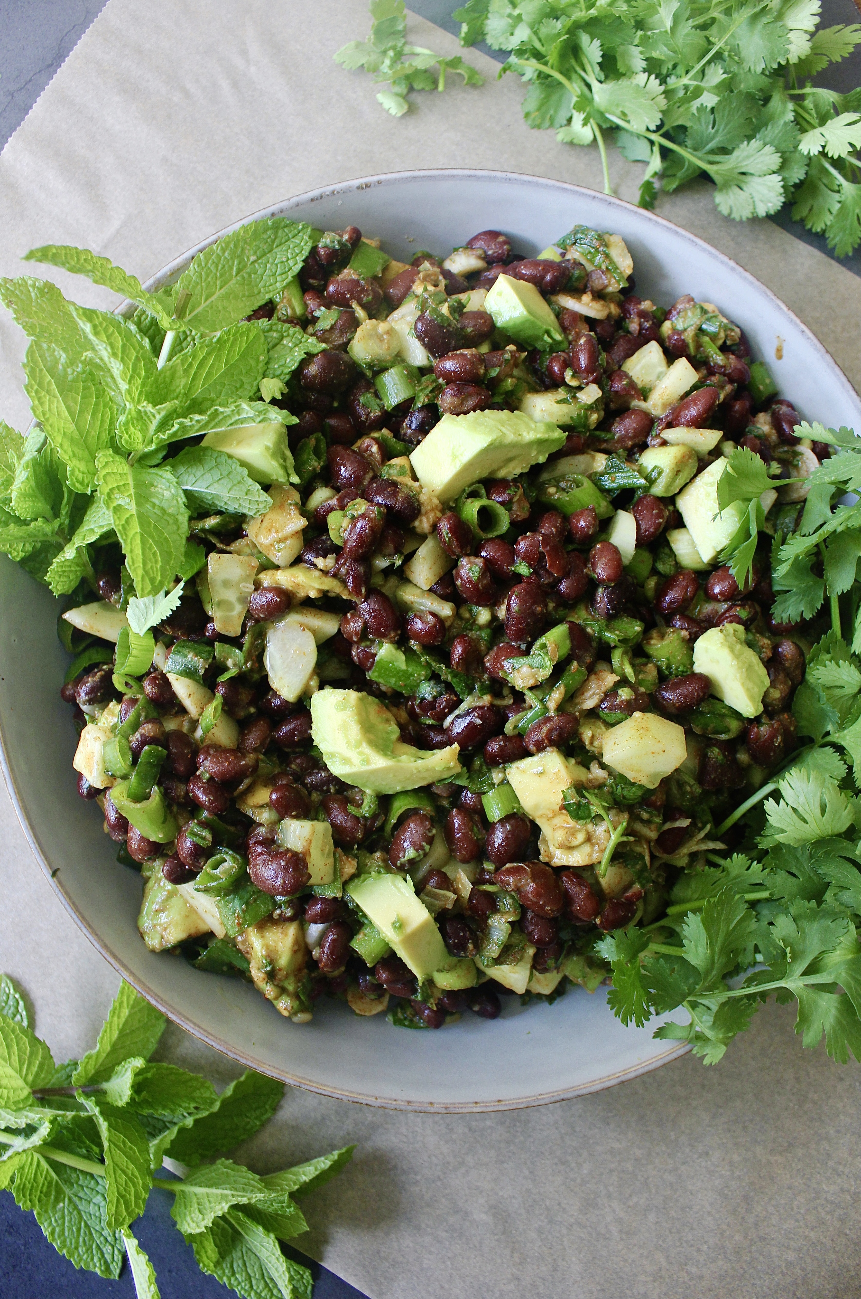 On Annies Menu, On Annie’s Menu, onanniesmenu, Healthy dinner recipes, weeknight dinner, healthy recipes, healthy eating, healthy meal prep, meal prep, healthy lunch ideas, healthy meals, Supergreen Black Bean Salad, black bean salad, healthy black bean salad, healthy bean salad, summer bean salad, Supergreen salad, black bean recipes, healthy bean recipes, summer side dishes, potluck recipes, summer potluck recipes, easy healthy potluck recipes, summer recipes, backyard barbecue recipes, easy summer sides, easy potluck recipes, easy summer party recipes, avocado black bean salad, scallion black bean salad, cucumber black bean salad, keto recipes, keto summer sides, low-carb summer sides, low carb summer sides,