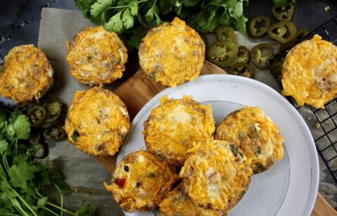 Easy, healthy, and packed with all the good Mexican flavors: these Black Bean Jalapeño Muffin Tin Frittatas make for the perfect weekday breakfast!