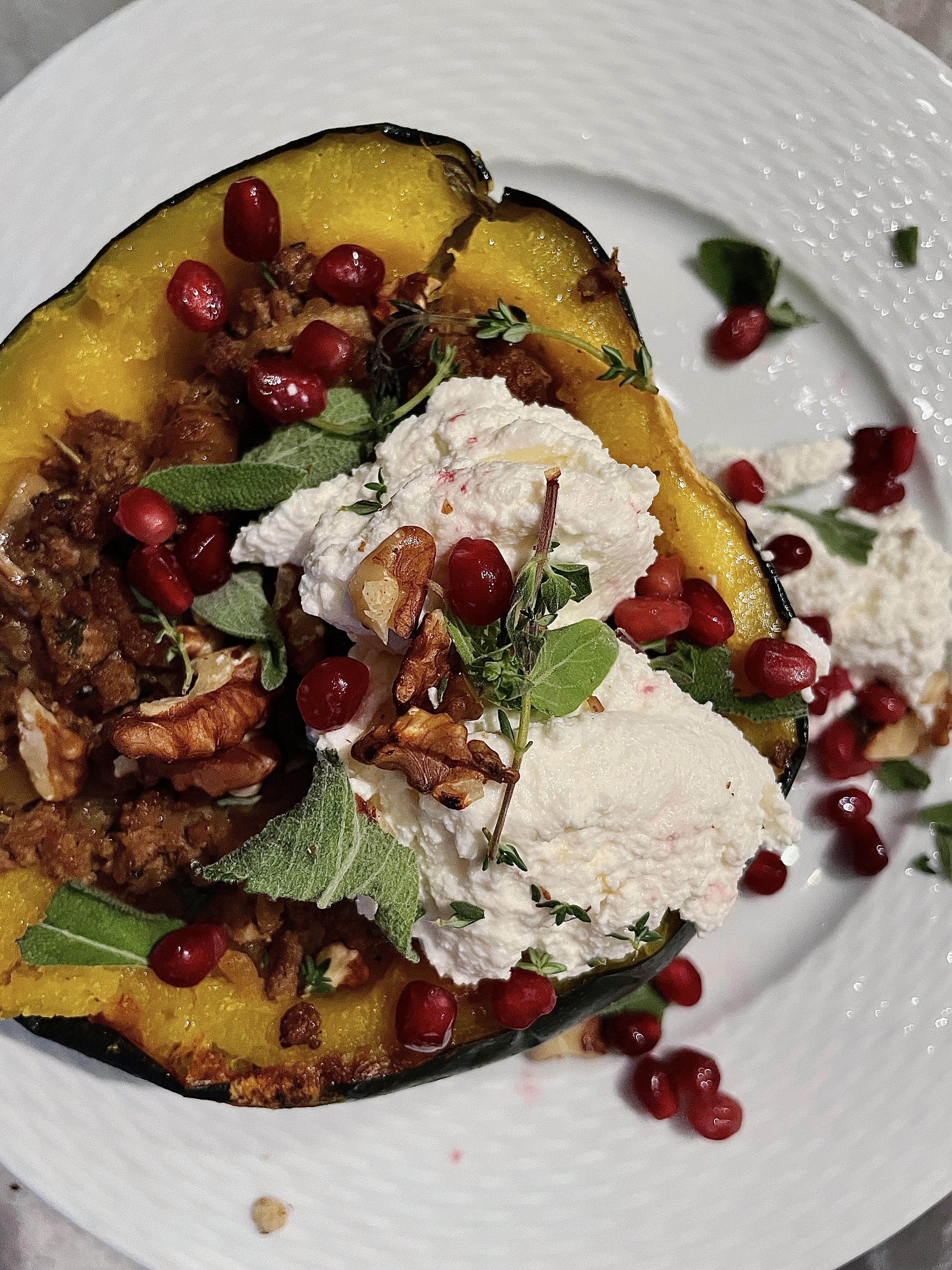 turkey apple stuffed acorn squash