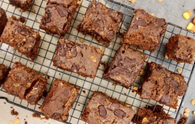 The ooey, gooey fall blondie brownies that are the perfect balance of cakey and fudgy: these Pumpkin Cocoa Dark Chocolate Bars are truly heaven on earth.