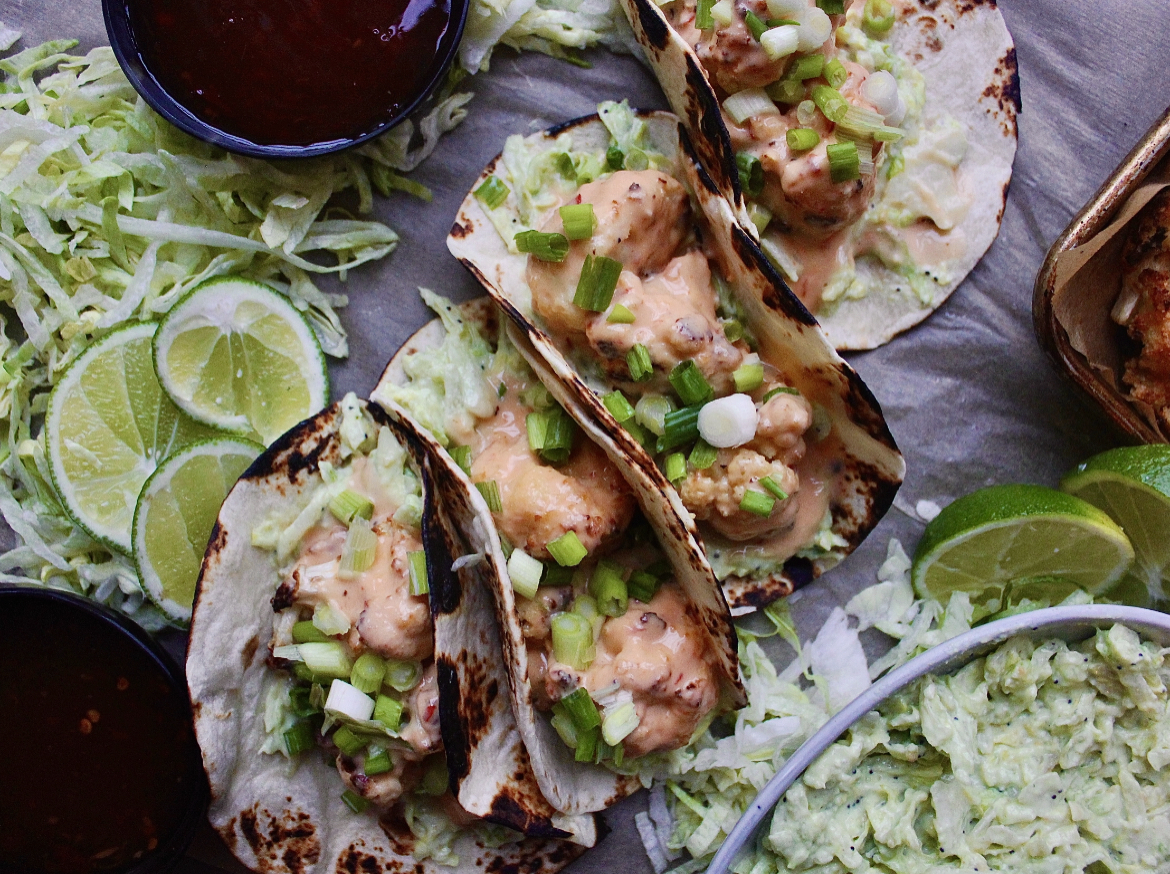 bang bang cauliflower tacos