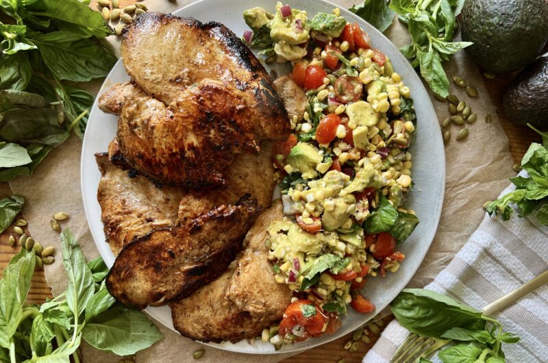 Basil Corn Salsa Summer Chicken