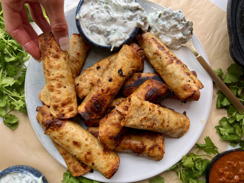 Jackfruit Birria Flautas with Mexican Ranch